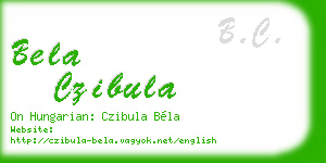 bela czibula business card